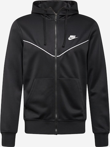 Nike Sportswear - Sudadera con cremallera 'Repeat' en negro: frente