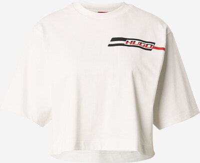 HUGO Тениска 'Dakadia' в червено / черно / естествено бяло, Преглед на продукта