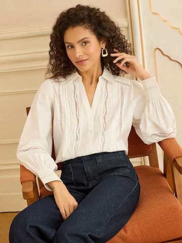 love & roses Bluzka w kolorze biały