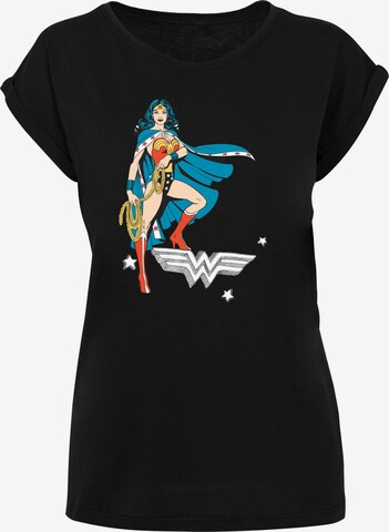 F4NT4STIC Shirt 'DC Comics Wonder Woman Standing' in Zwart: voorkant