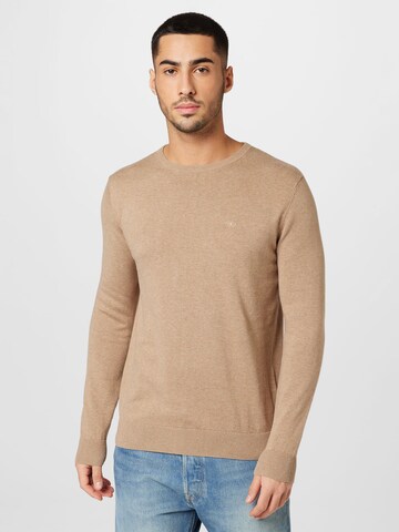 TOM TAILOR Regular fit Sweater in Brown: front