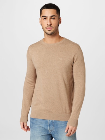 TOM TAILOR Regular fit Sweater in Brown: front