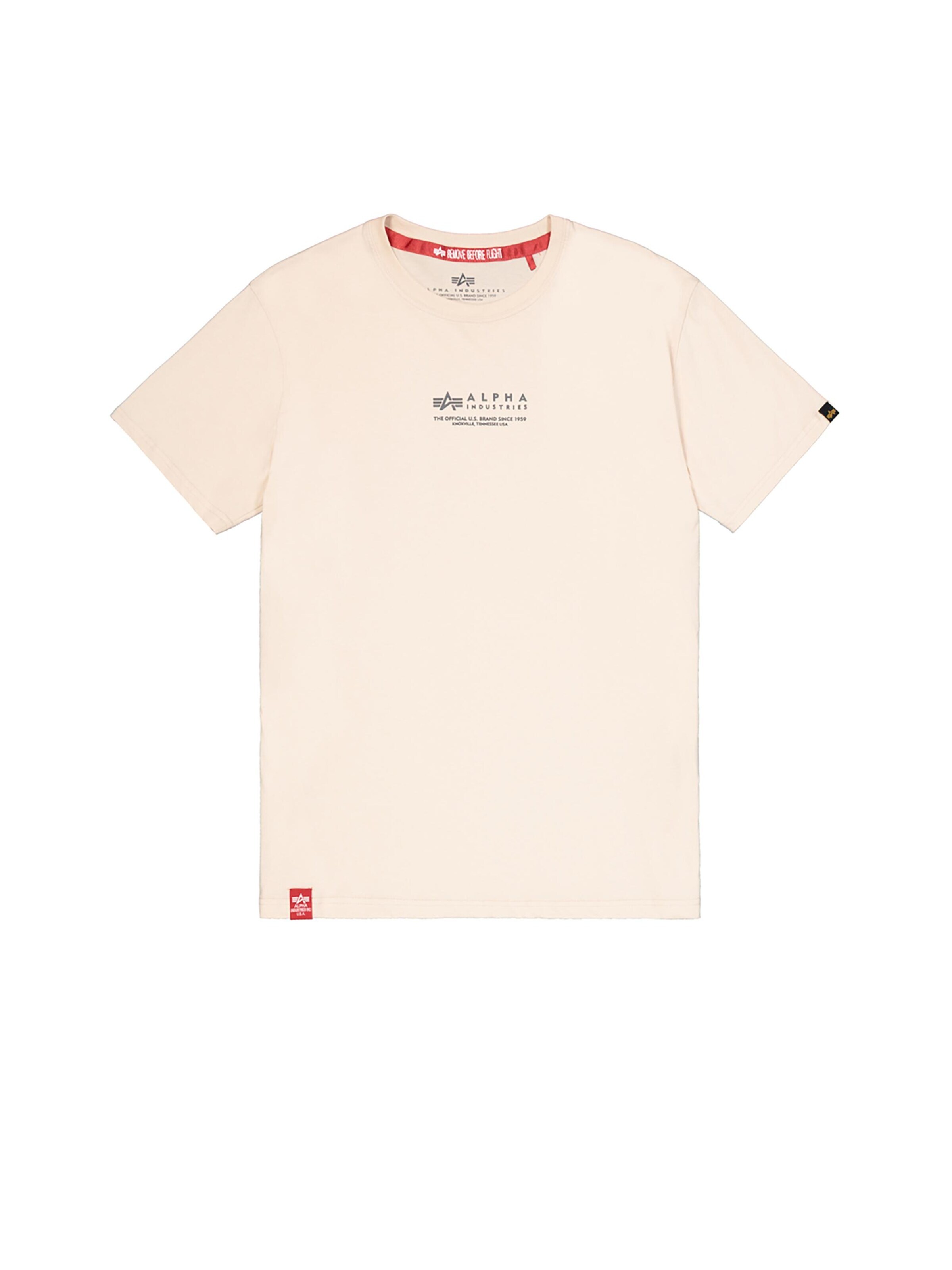 ALPHA INDUSTRIES Shirt 'Alpha Wording'‌‌‌‌ in Weiß: Vorderseite