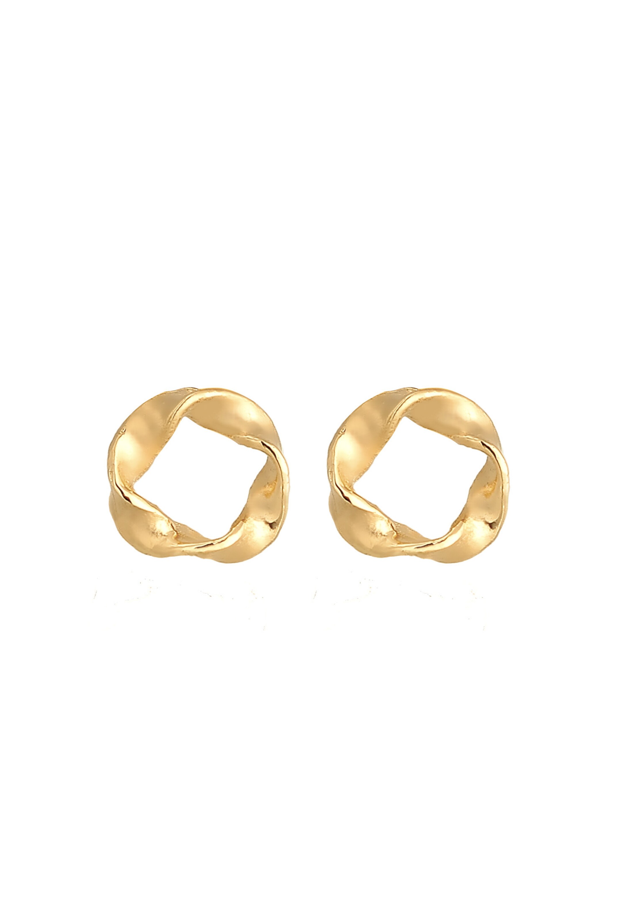 ELLI PREMIUM Ohrringe Twisted in Gold: Vorderseite