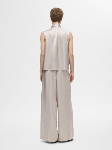 SELECTED FEMME Wide leg Bandplooibroek in Grijs