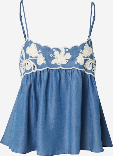 Palaidinė be rankovių 'OBJElla' iš OBJECT, spalva – tamsiai (džinso) mėlyna / balta, Prekių apžvalga