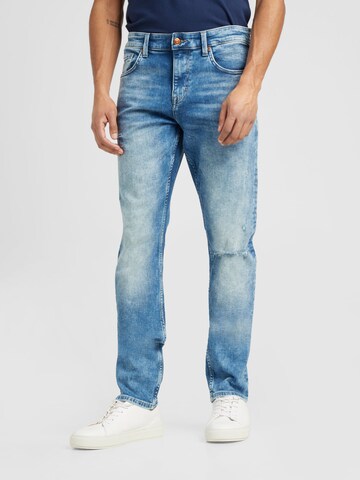 Slimfit Jeans de la QS pe albastru: față