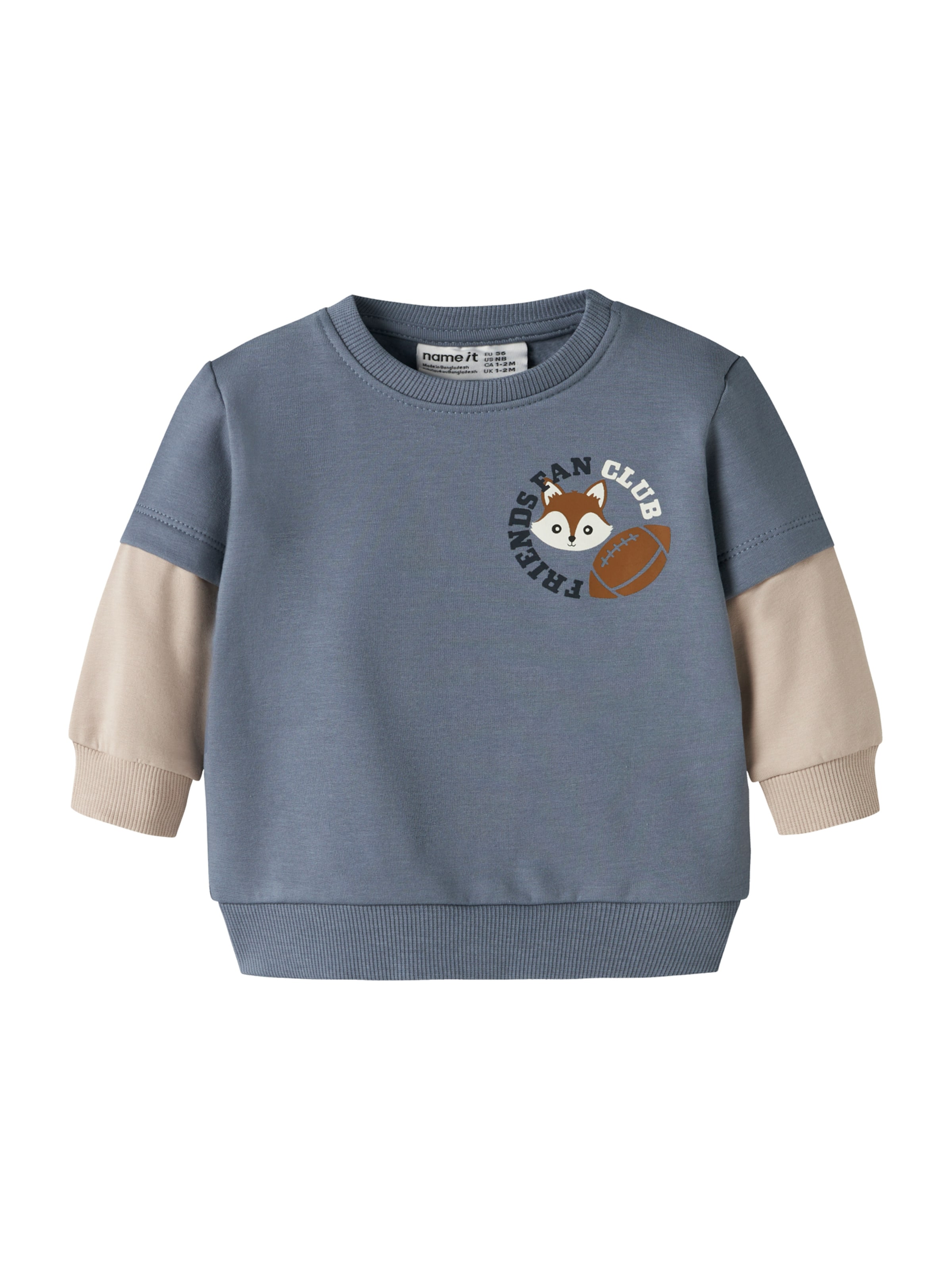 NAME IT Свитшот 'NBMSUMO' в Синий: спереди