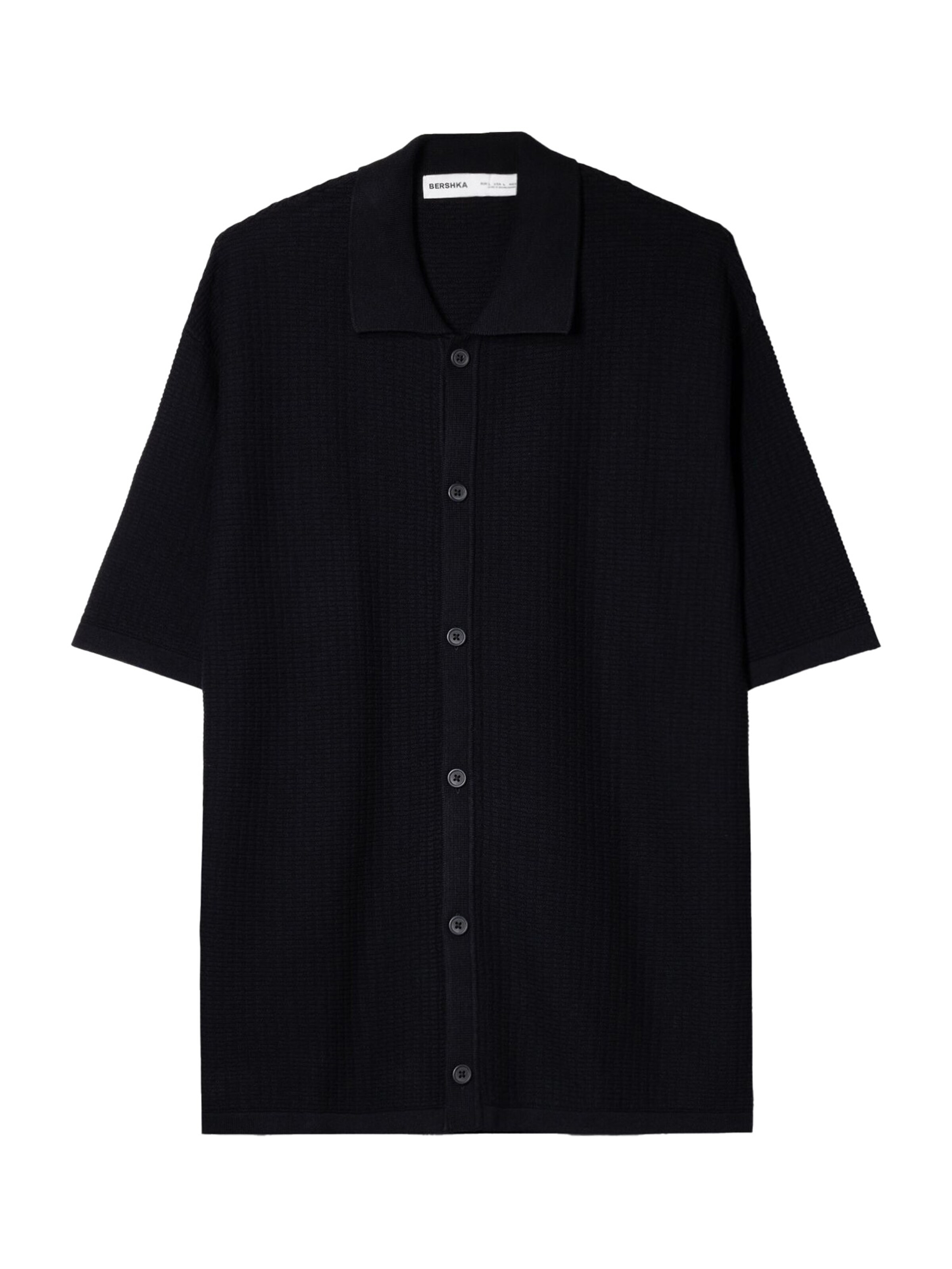 Bershka Regular Fit Paita värissä musta: etupuoli