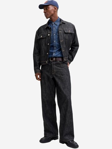 JACK & JONES Slim fit Button Up Shirt 'Western' in Blue