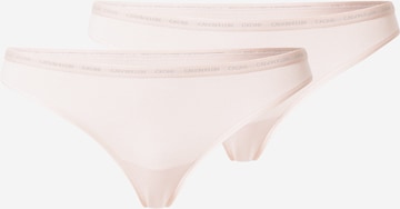 Tanga de la Calvin Klein Underwear pe bej: față