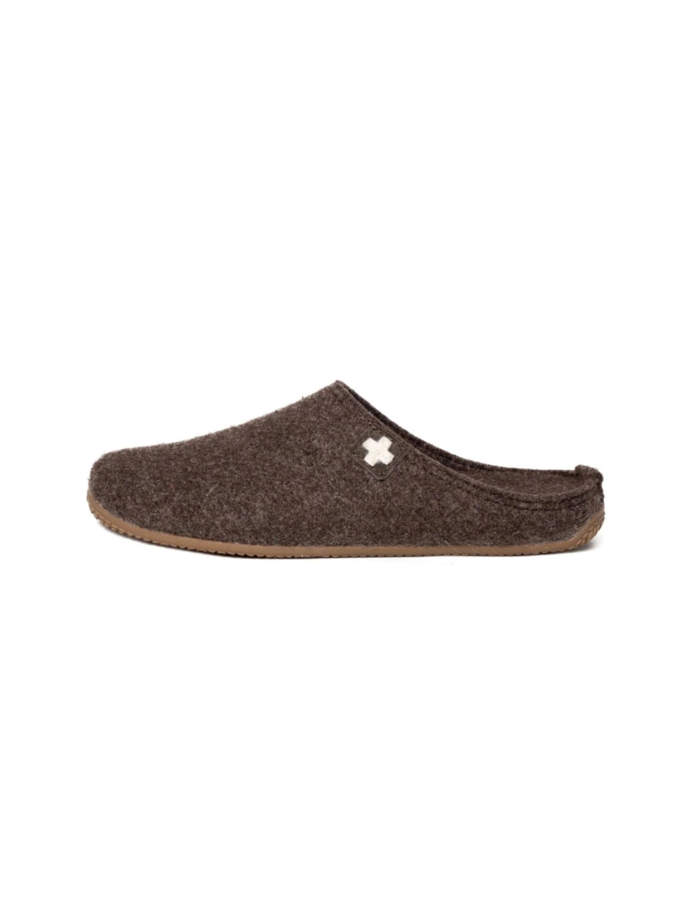 Living Kitzbühel Hausschuh 'Gipfelkreuz Filz- Pantoffel Gipfelkreuz Filz- Pantoffel'‌‌‌‌‌‌‌‌‌ in Braun: Vorderseite