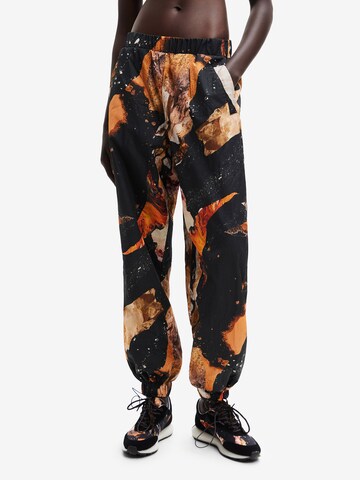 Desigual Tapered Broek 'Panter' in Zwart: voorkant