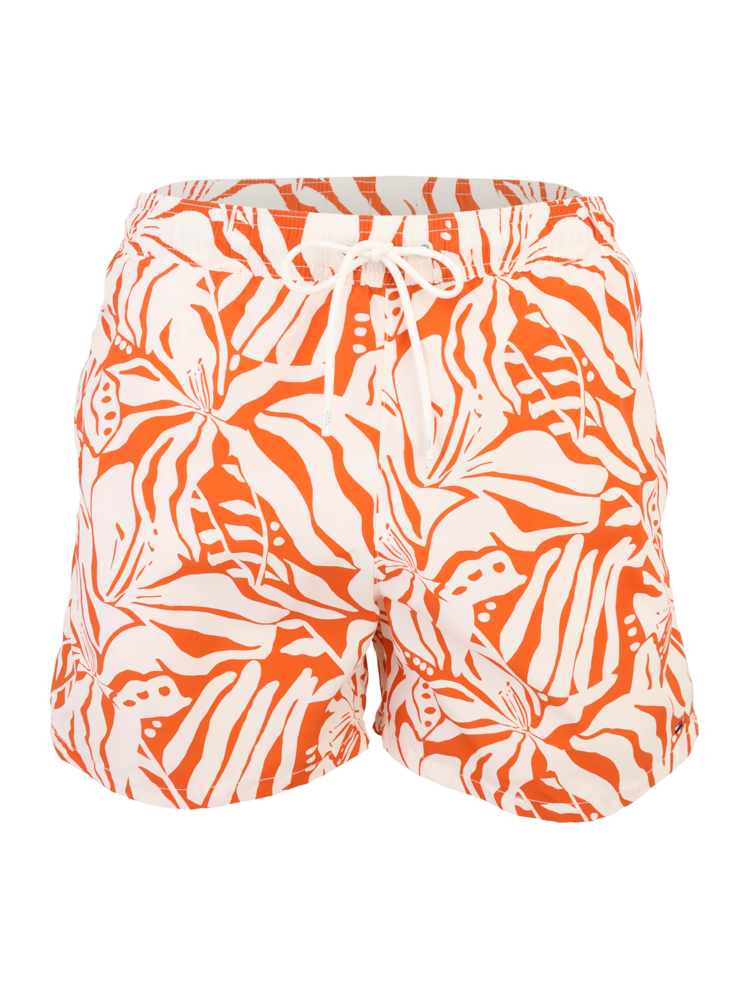Tommy Hilfiger Underwear Shorts de bain en orange / blanc, Vue avec produit