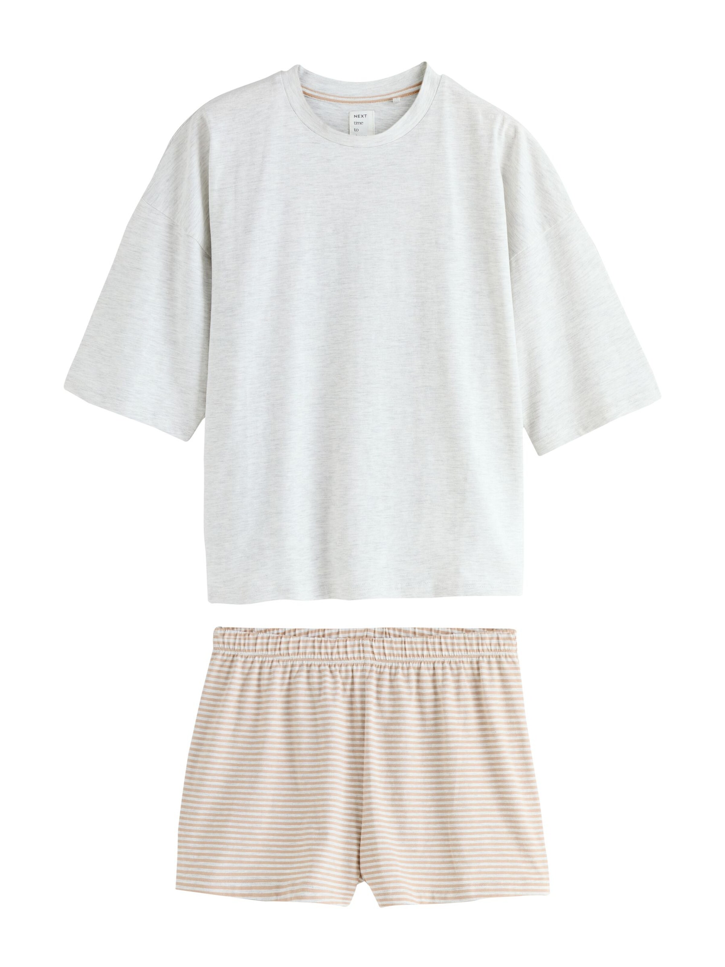 Next Short Pajama Set in Beige: front