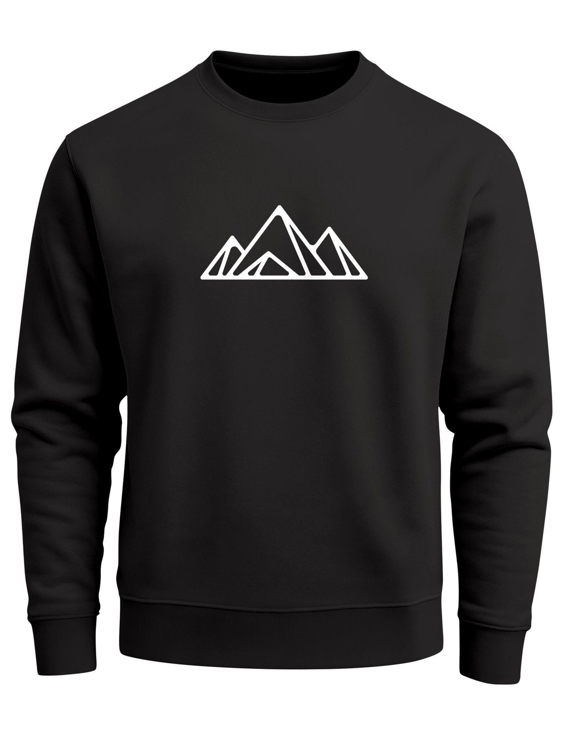 Neverless Sweatshirt 'Berg Polygon' in Black: front