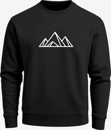 Neverless Sweatshirt 'Berg Polygon' in Schwarz: Vorderseite