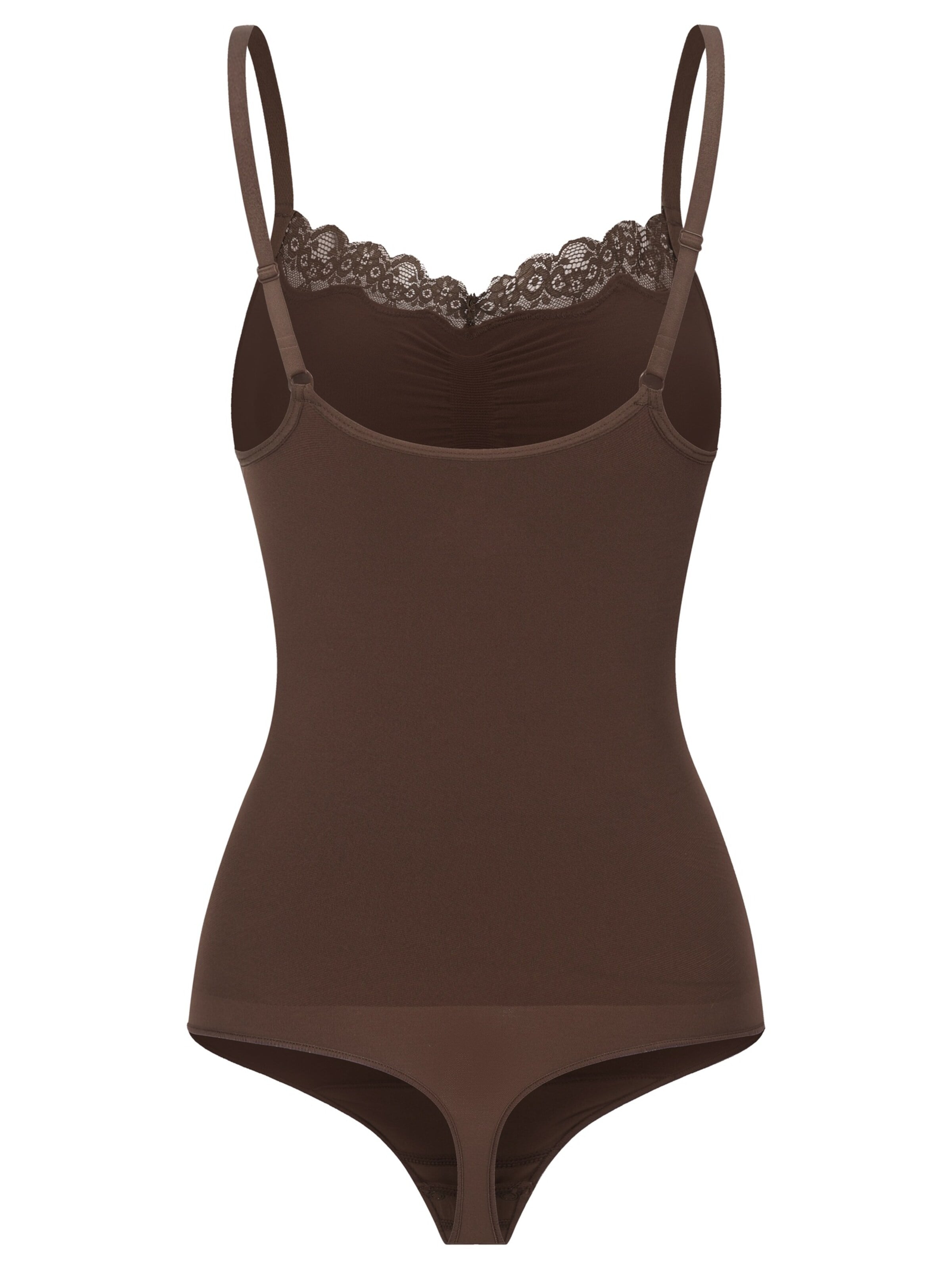 cfab (formerly creamy fabrics) Shapingbody 'Bodysuit Sculpting Shapewear mit Lace' i brun