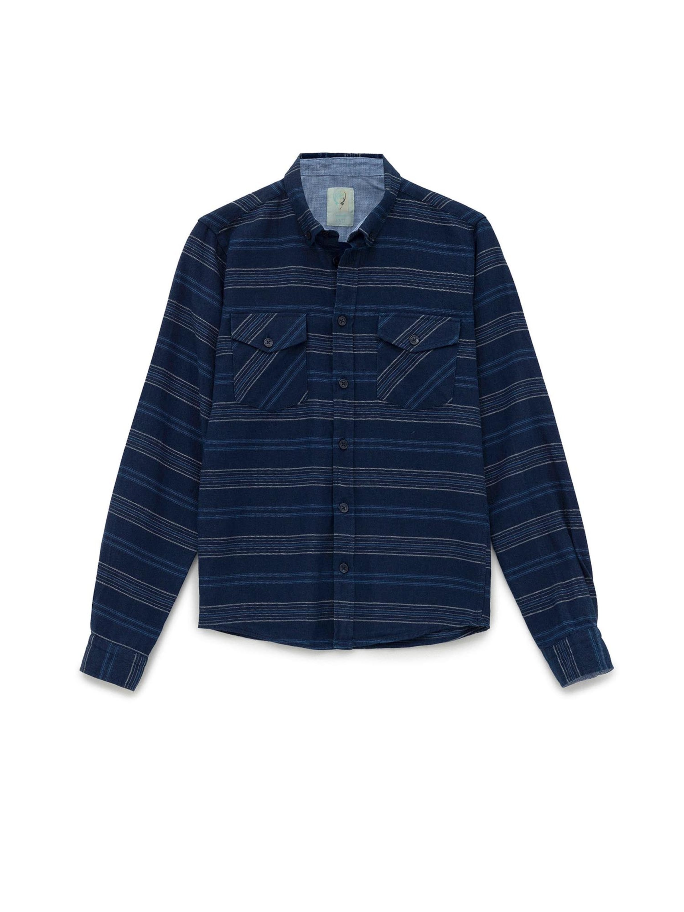 By Diess Collection Rovný strih Košeľa - Modrá: predná strana