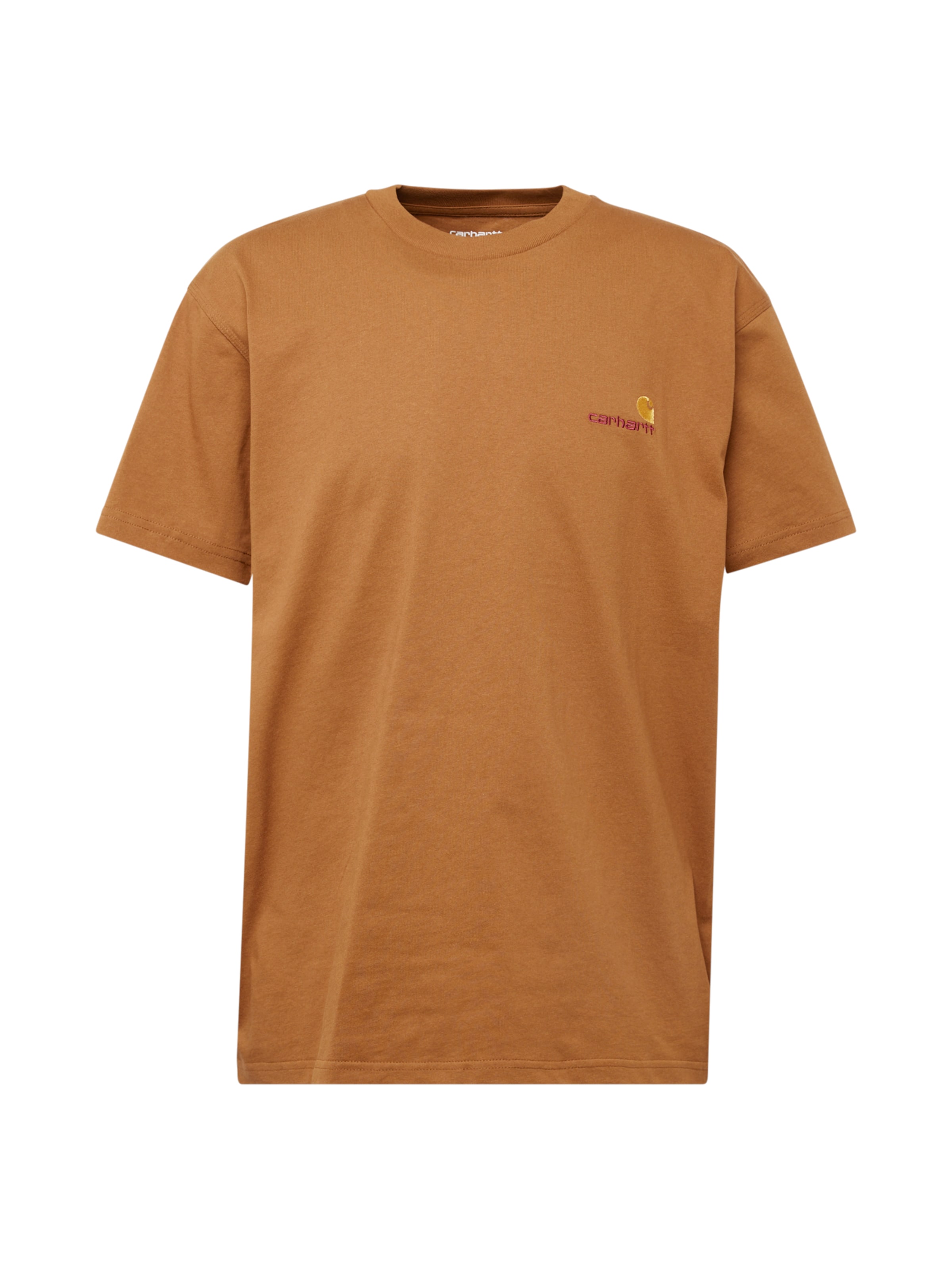 Carhartt WIP Тениска 'American Script' в кафяво: отпред