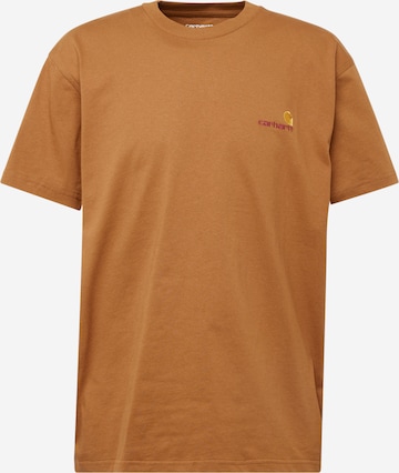 T-Shirt 'American Script' Carhartt WIP en marron : devant