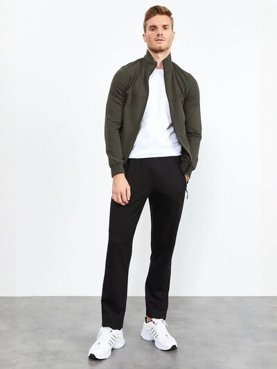 Tuta da jogging in L Tommy Life di colore oliva / nero, Visualizzazione prodotti
