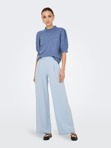 JDY Wide Leg Bundfaltenhose in Blau
