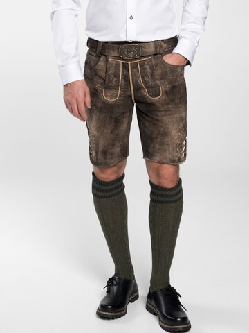 SPIETH & WENSKY Regular Broek 'Lederhose Freud' in Bruin