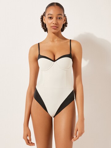 CALZEDONIA Bralette Swimsuit 'Double Bikin' in Grey: front
