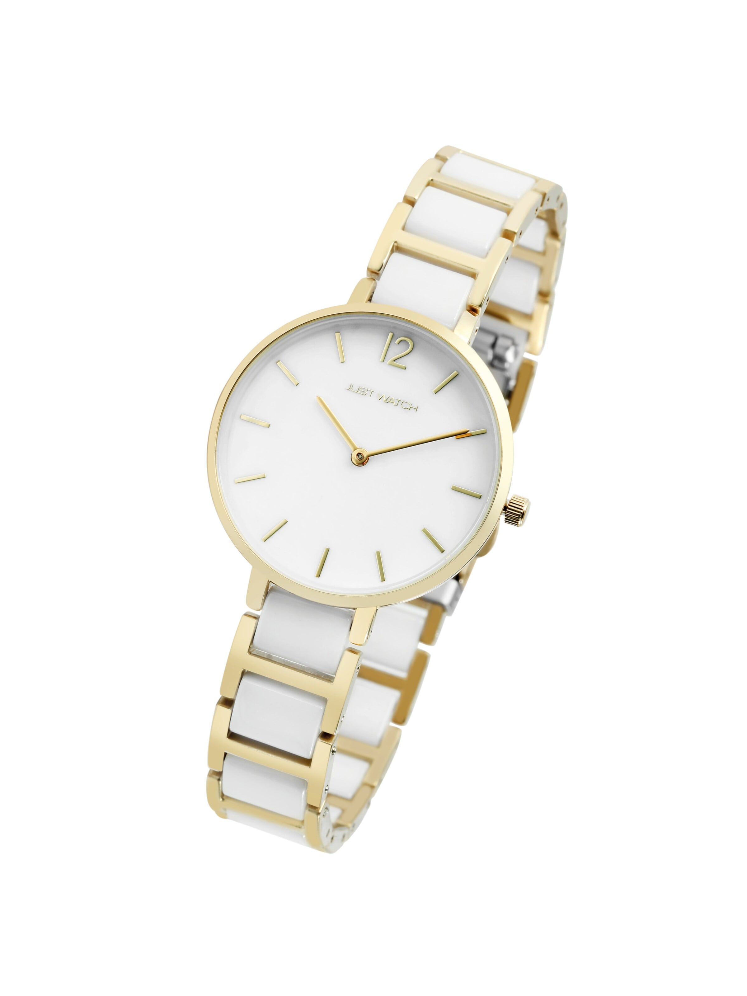 Just Watch Analog Watch 'Salomé, goldfarbig, 3 ATM' in White: front