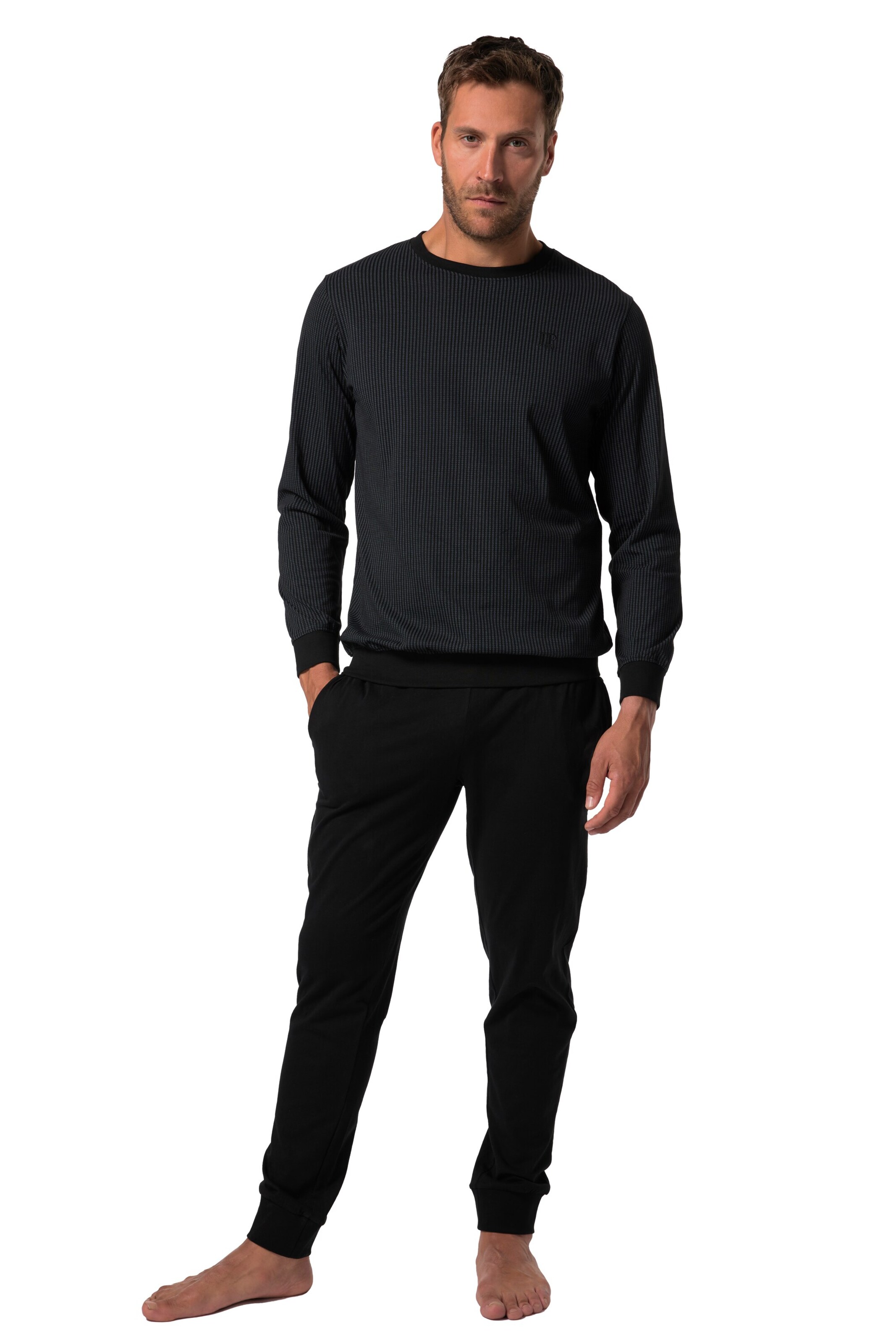 JP1880 Pyjama in Schwarz: Vorderseite