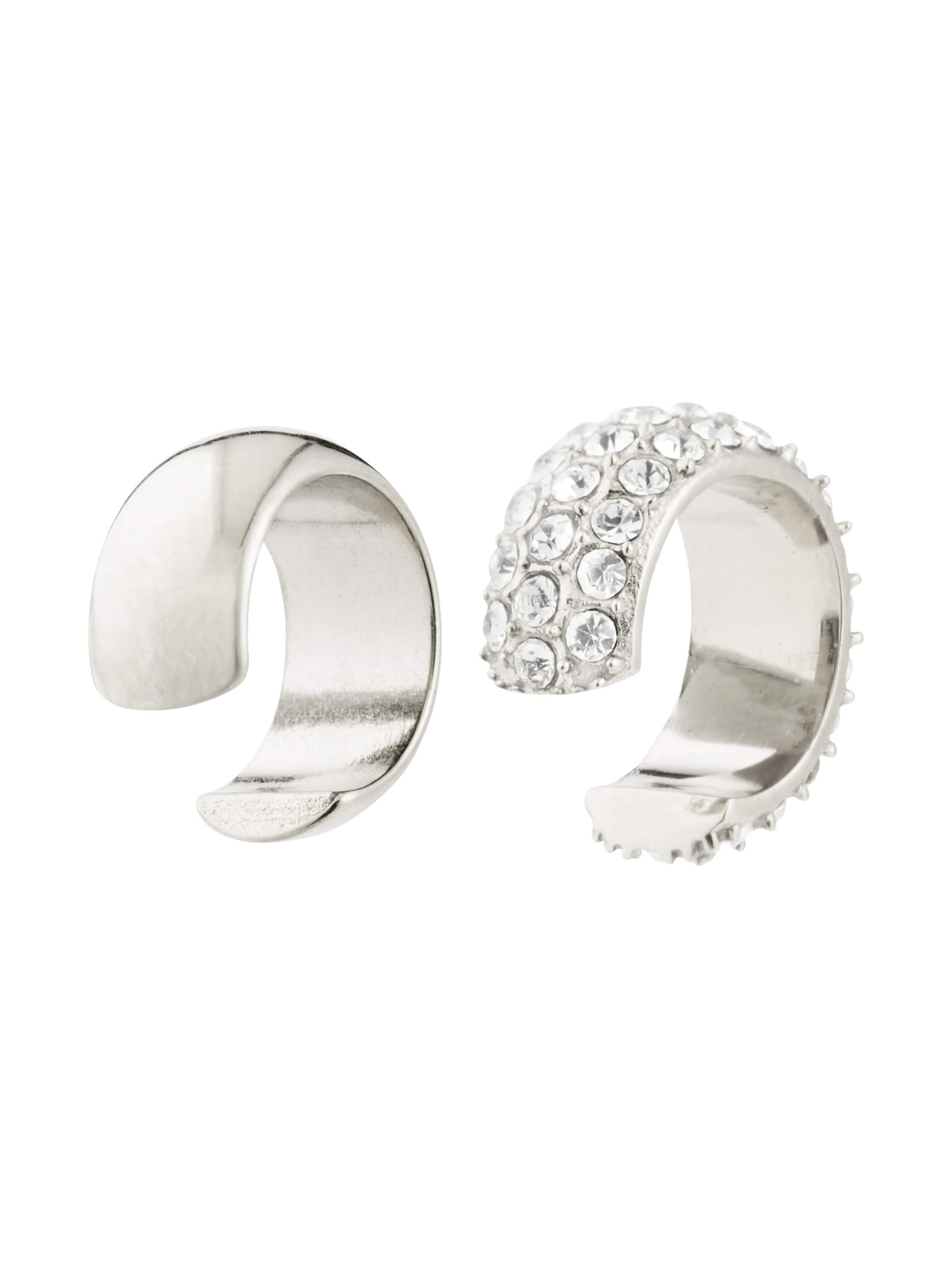 Pilgrim Náušnice 'Hudsyn' – stříbrná: přední strana