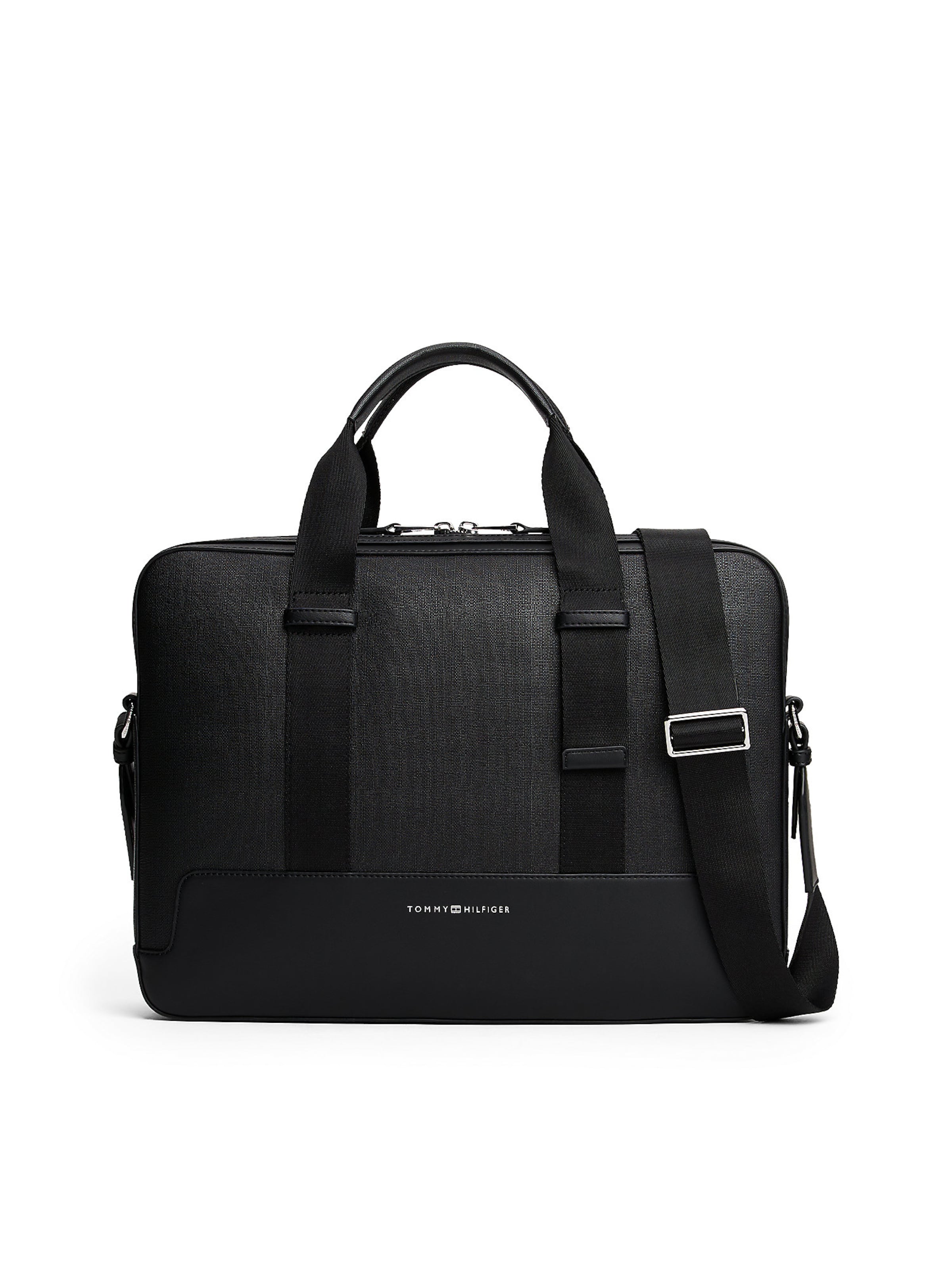 TOMMY HILFIGER Laptop bag in Black: front