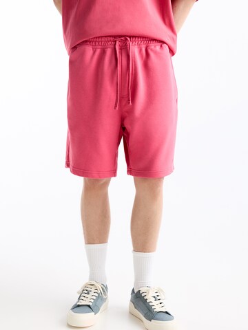 Loosefit Pantalon Pull&Bear en rose : devant
