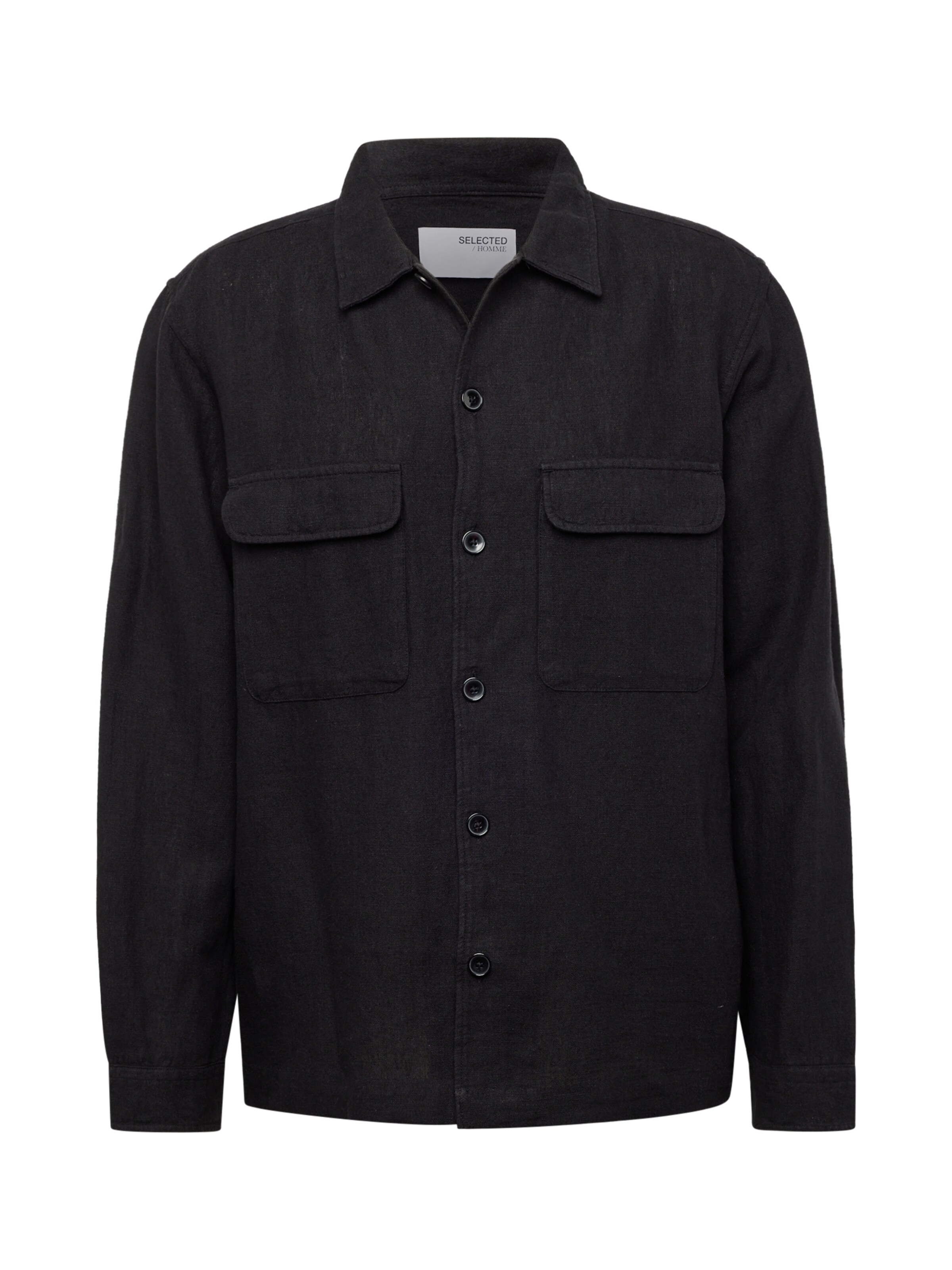 SELECTED Comfort fit Button Up Shirt 'SLHMADS' in Black: front