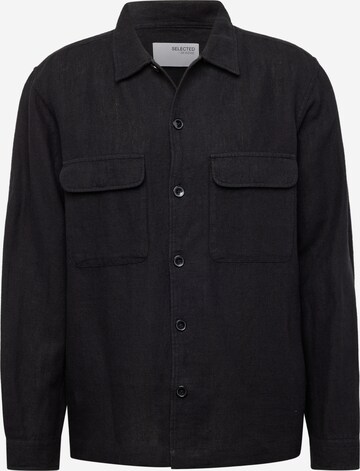 SELECTED HOMME Button Up Shirt 'MADS' in Black: front