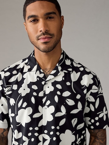 Next Regular fit Button Up Shirt in Black