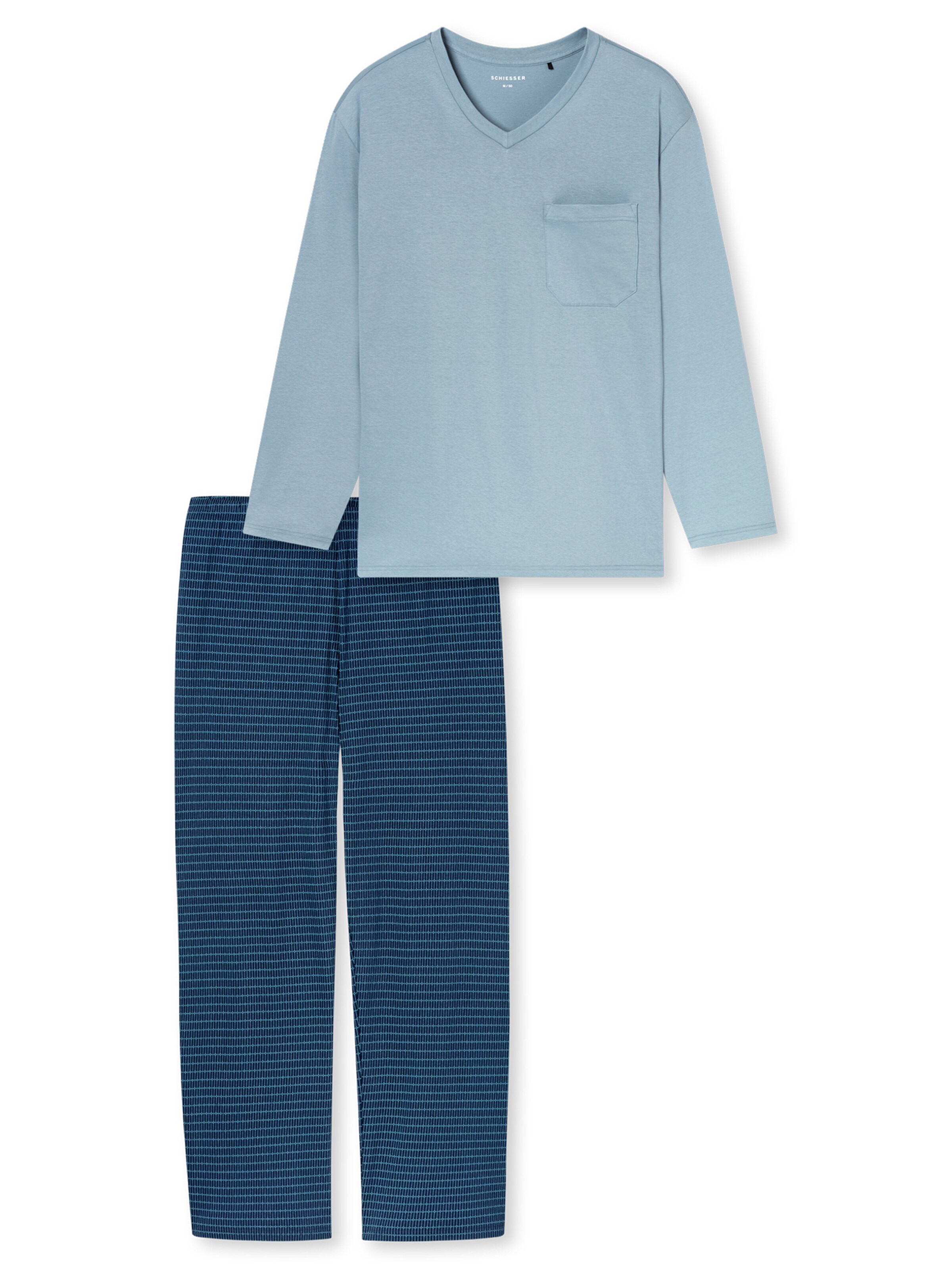 SCHIESSER Schlafanzug ' Comfort Essentials ' in Blau: Vorderseite