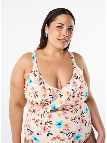 Bustieră Sutien costum de baie 'SKATRIN' de la Swim by Zizzi pe bej: față