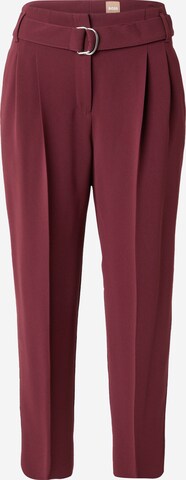 BOSS Pleat-Front Pants 'Tapiah' in Red: front