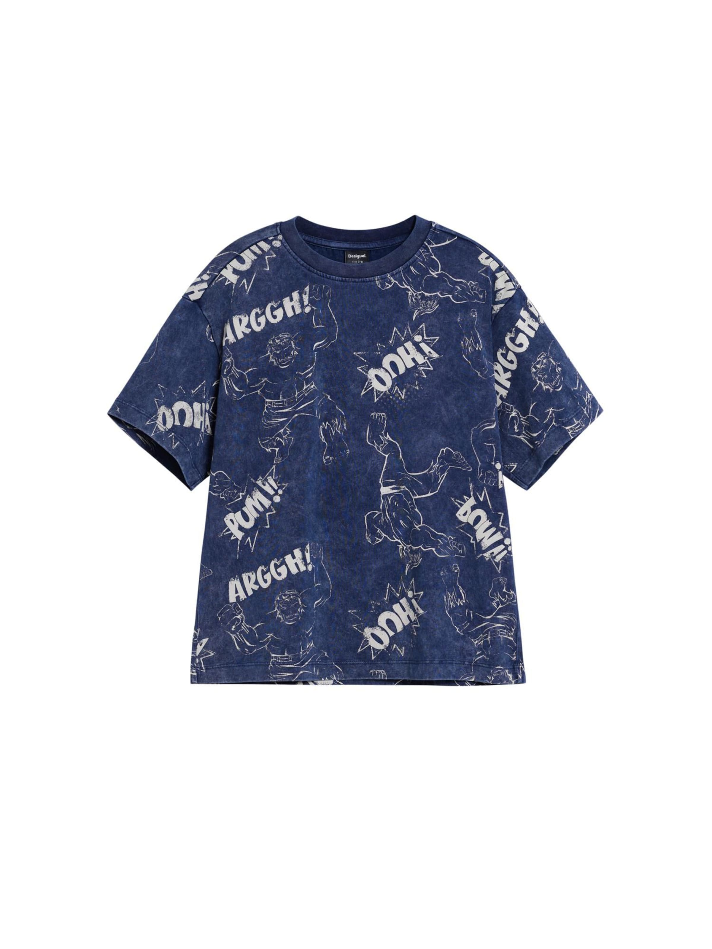 Desigual - Camisola 'Hulk™ Comic' em azul: frente