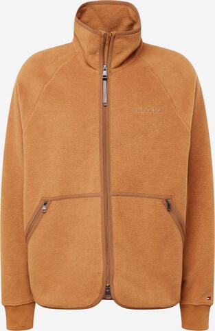 TOMMY HILFIGER Fleece jas in Bruin: voorkant