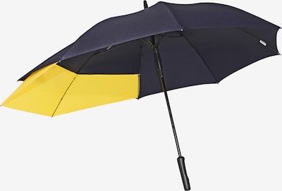 Doppler Regenschirm 'Fiber' in navy / gelb, Produktansicht