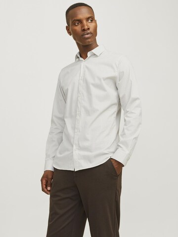 JACK & JONES Slim fit Overhemd 'JJJoe' in Grijs: voorkant