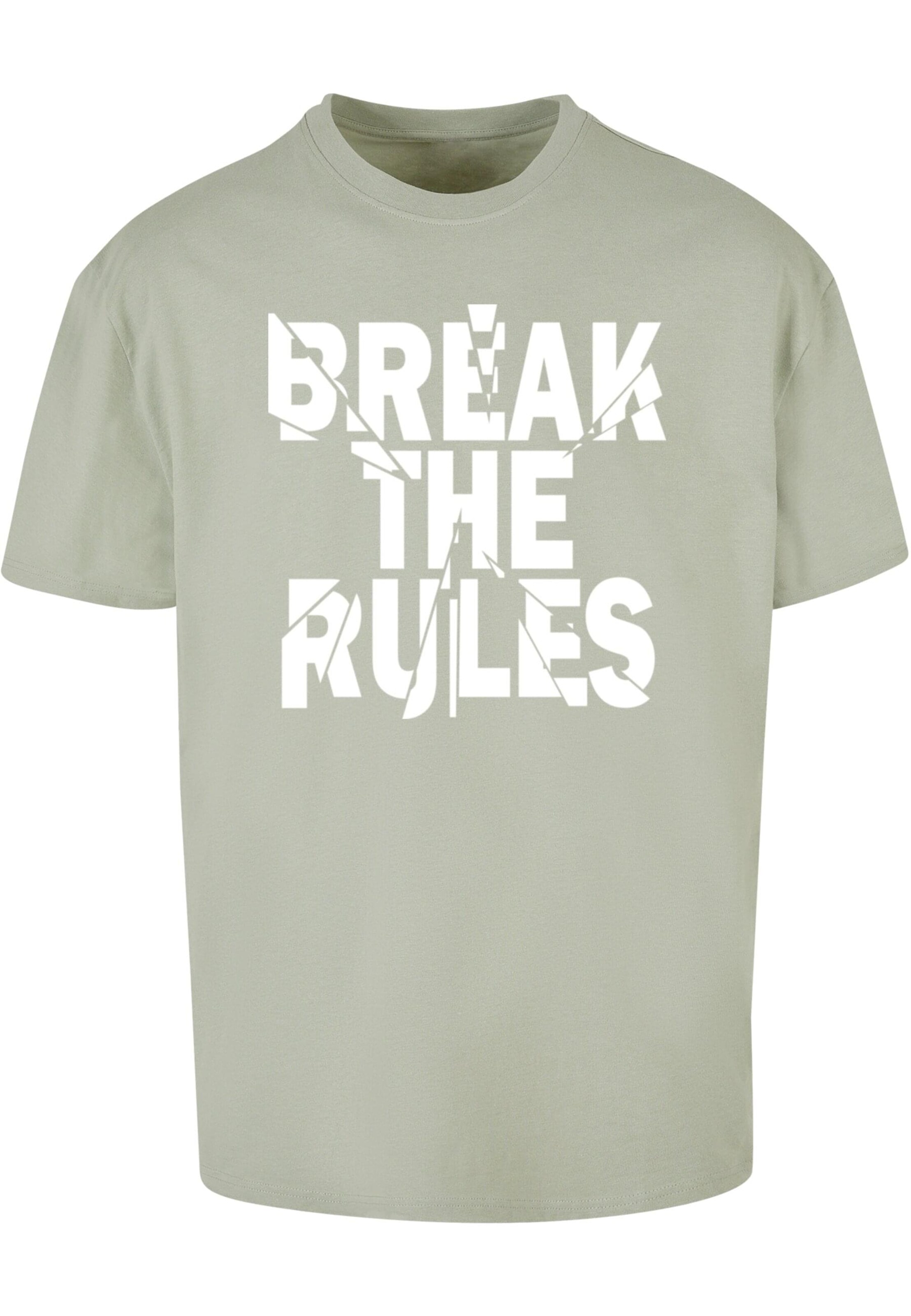 Merchcode Shirt 'Break The Rules 2' in Groen: voorkant