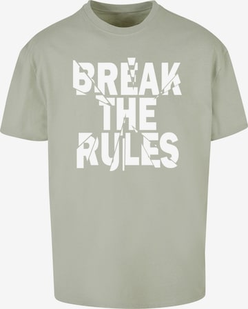 Merchcode Póló 'Break The Rules 2' - zöld: elől