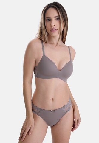 sassa T-shirt Bra 'CLASSIC LACE' in Brown: front