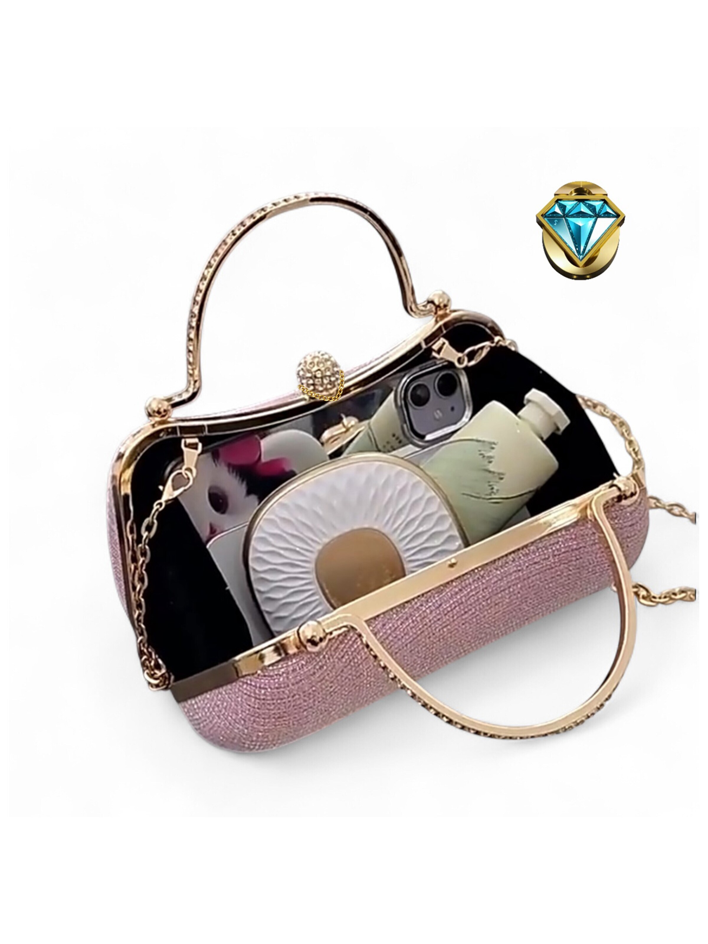 Elegon Handbag 'Model  Mongolia Gold' in Pink