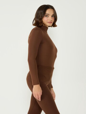 C&City Shirt Bodysuit in Brown