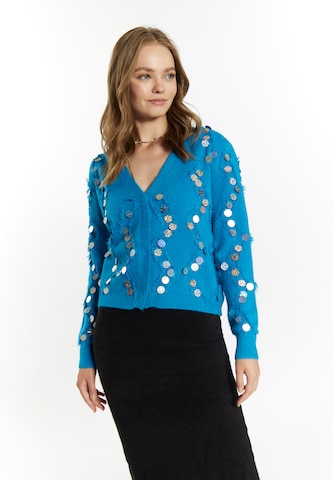 Cardigan IZIA en bleu : devant